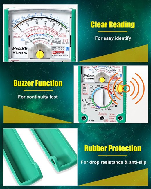 PROSKIT αναλογικό πολύμετρο MT-2017N, DCV, ACV - Image 4