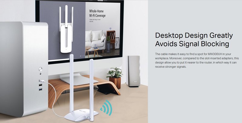 MERCUSYS ασύρματος USB αντάπτορας δικτύου MW300UH, 300Mbps, Ver. 1 - Image 5