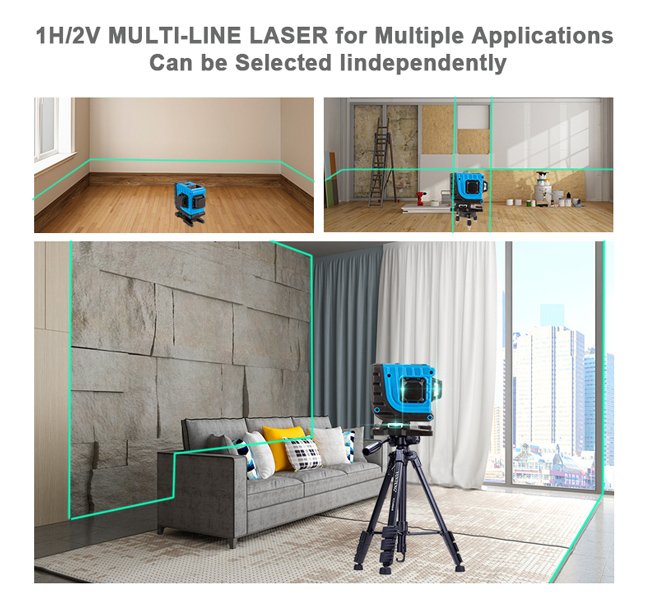 NOYAFA γραμμικό αλφάδι laser NF-112G, με πράσινη δέσμη 12 ακτίνων 3D - Image 13