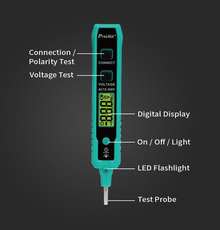 PROSKIT ανιχνευτής τάσης NT-320, 12V έως 300V, επαφής - Image 10