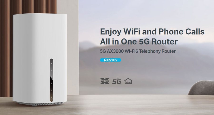 TP-LINK Router NX510V με θύρα τηλεφώνου, 5G, WiFi 6, 3000Mbps, V.1.0 - Image 2
