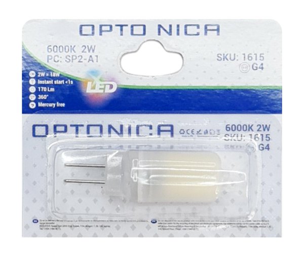 OPTONICA LED λάμπα 1615, 2W, 6000K, 170lm, G4 - Image 3