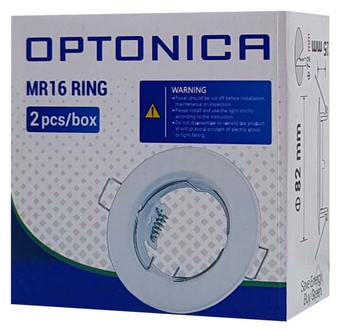 OPTONICA μεταλλικό πλαίσιο spot για MR16 5071, χωνευτό, 82x28mm, 2τμχ - Image 2