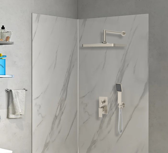 BRUNO κεφαλή ντους P25650YGNB, ορθογώνια, 34x22cm, ασημί - Image 2