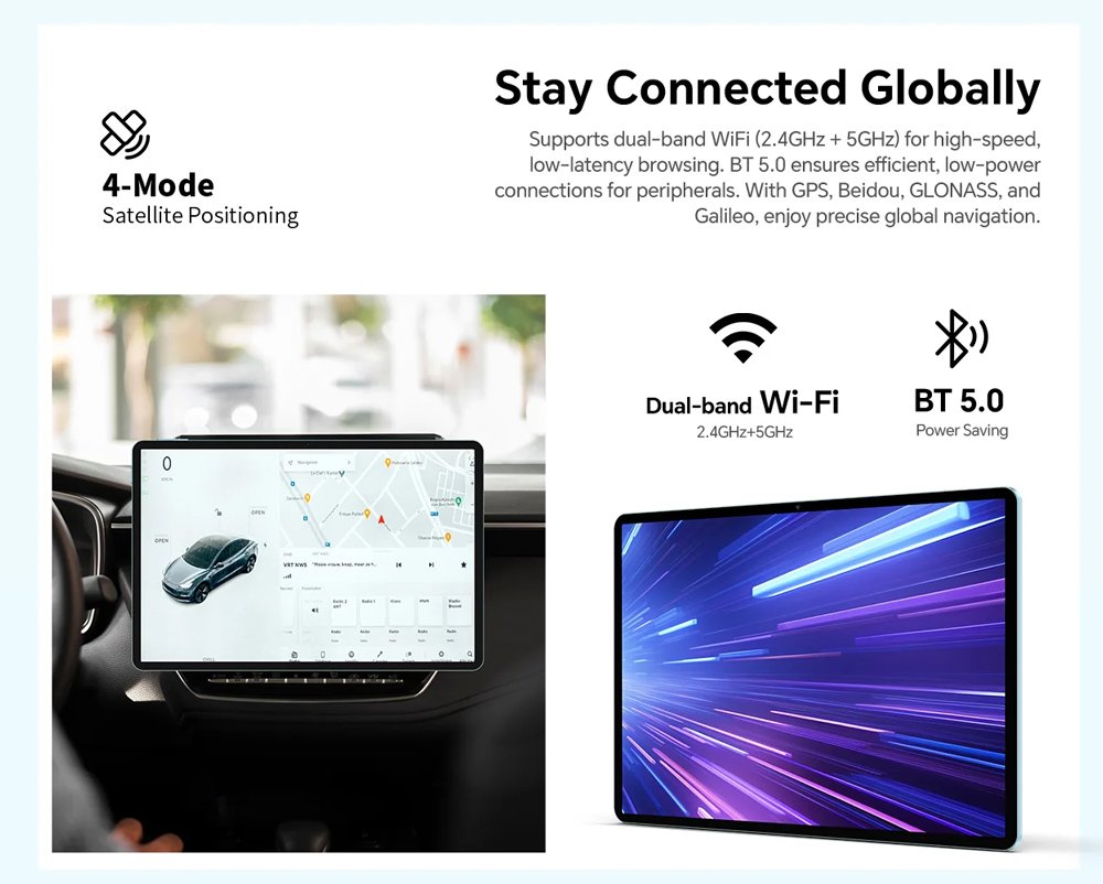 TECLAST tablet P50 2025, 11", 8/128GB, 4G, Android 15, 7000mAh, μπλε - Image 3