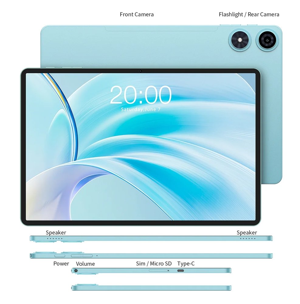 TECLAST tablet P50 2025, 11", 8/128GB, 4G, Android 15, 7000mAh, μπλε - Image 8