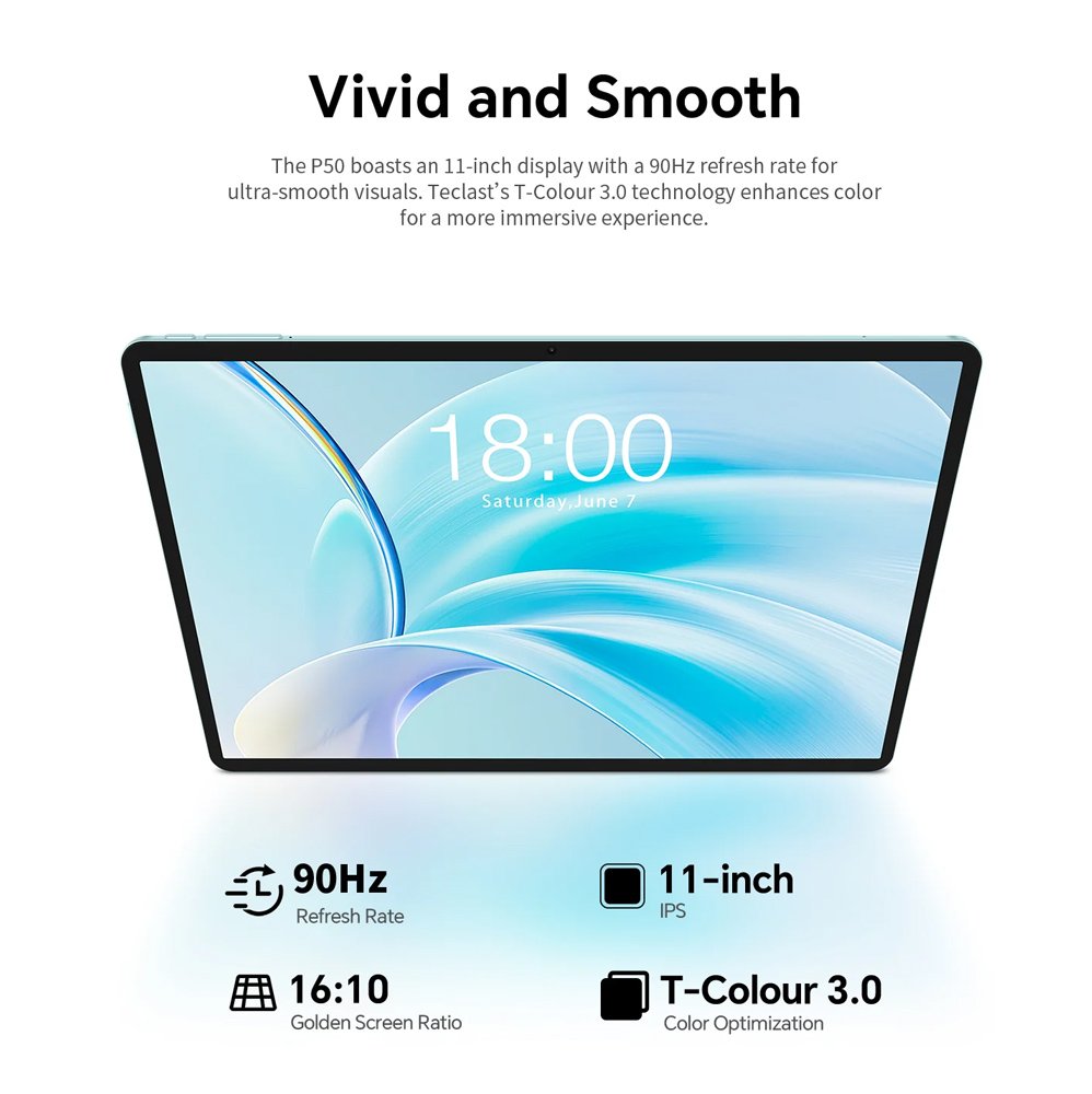 TECLAST tablet P50 2025, 11", 8/128GB, 4G, Android 15, 7000mAh, μπλε - Image 11