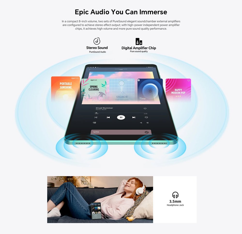 TECLAST tablet P85 2025, 8", 3/64GB, Android 15, 5000mAh, μπλε - Image 3