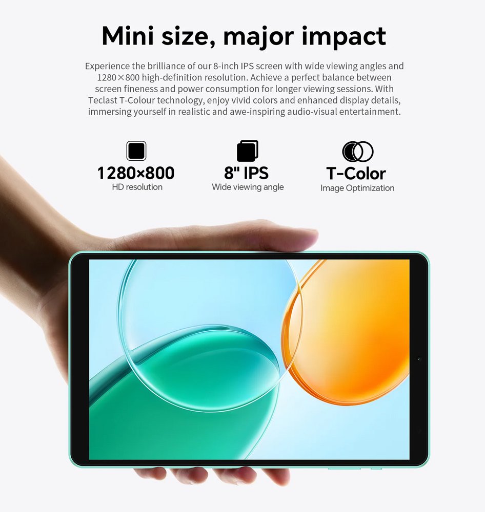 TECLAST tablet P85 2025, 8", 3/64GB, Android 15, 5000mAh, μπλε - Image 10
