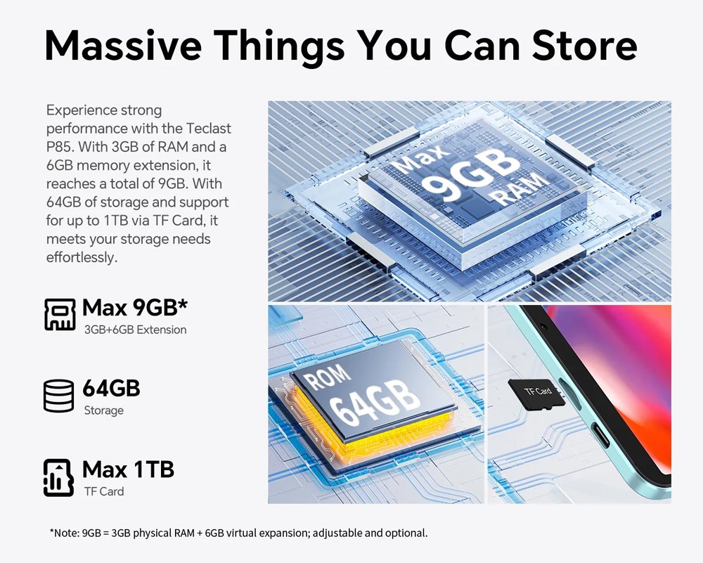 TECLAST tablet P85 2025, 8", 3/64GB, Android 15, 5000mAh, μπλε - Image 15