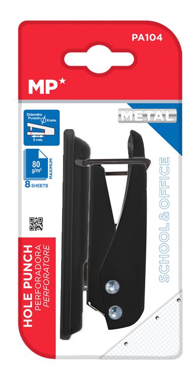 MP μεταλλικός διακορευτής PA104, μονός, 6mm, 2x9cm, μαύρος - Image 2