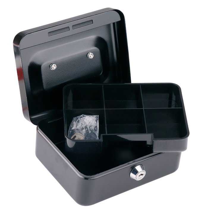 MP κουτί ταμείου με κλειδί PA214-03 με θήκη & λαβή, μεταλλικό, 24x17cm - Image 2