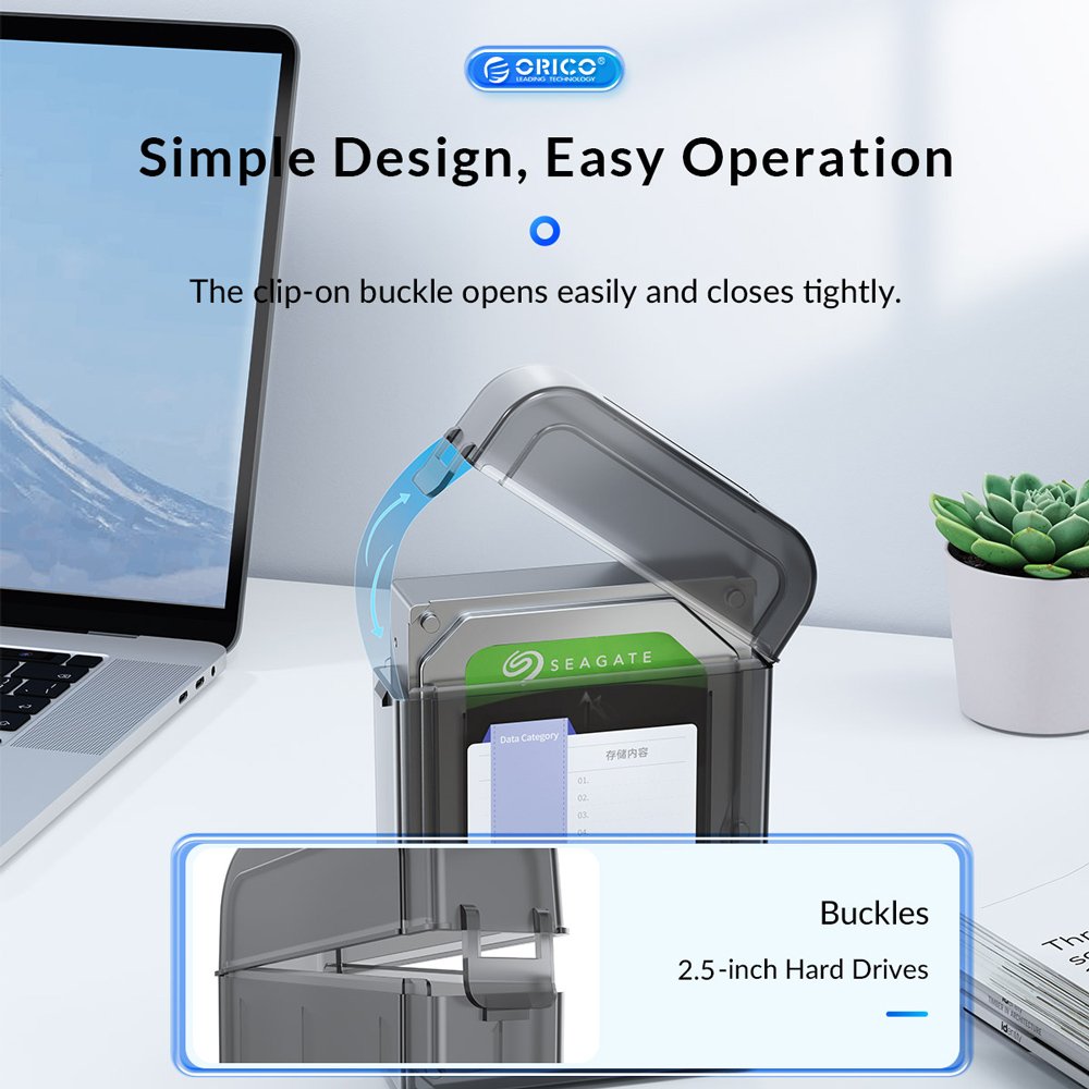 ORICO θήκη προστασίας για 2x 2.5" HDD PPH25, γκρι/διάφανη - Image 3