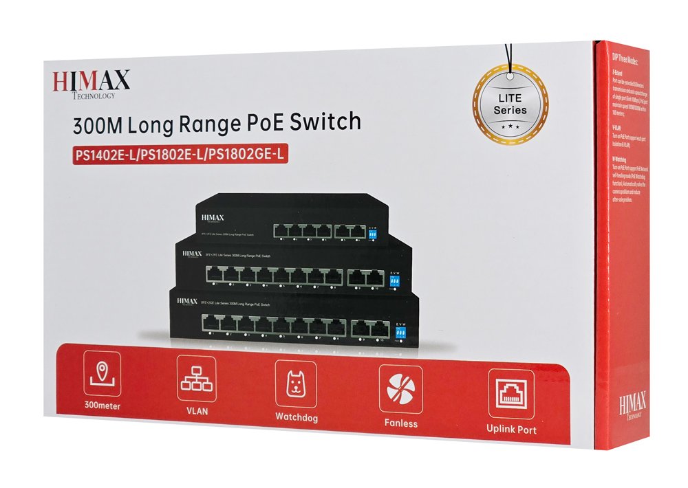 HIMAX PoE switch PS1402E-L, 4x Ethernet PoE & 2x Ethernet θύρες, έως 100Mbps - Image 9