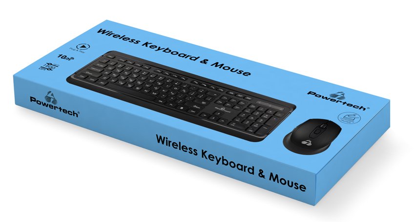 POWERTECH set ποντίκι & πληκτρολόγιο PT-1060, ασύρματο, 1600DPI, μαύρο - Image 3