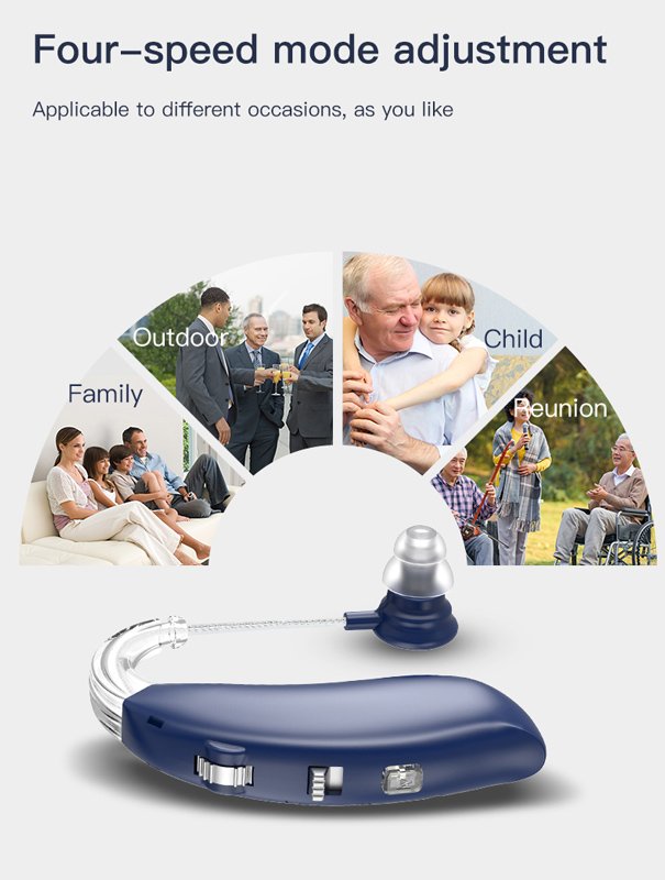 POWERTECH ακουστικό βαρηκοΐας PT-1096, επαναφορτιζόμενο, Bluetooth, μπλε - Image 4