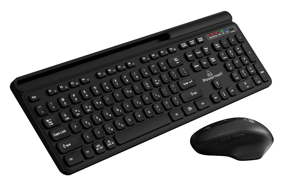 POWERTECH set ποντίκι & πληκτρολόγιο PT-1154, 2.4GHz & Bluetooth, μαύρο - Image 2