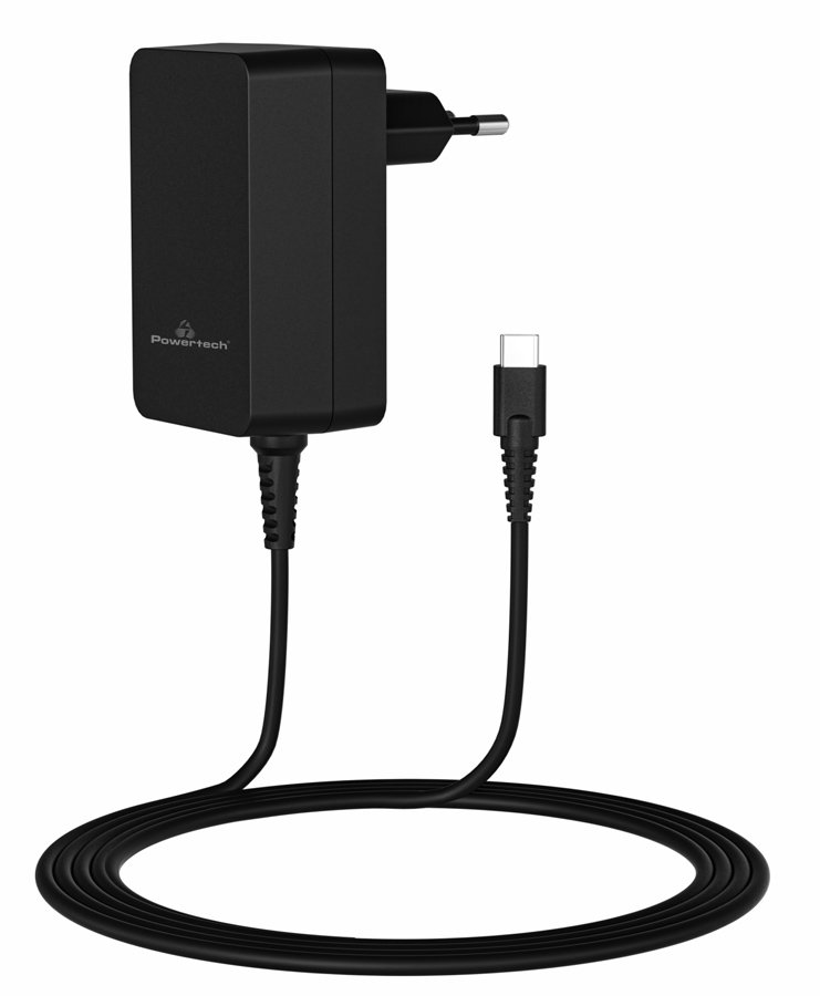 POWERTECH φορτιστής laptop PT-1155, USB-C PD, universal, 45W, μαύρος