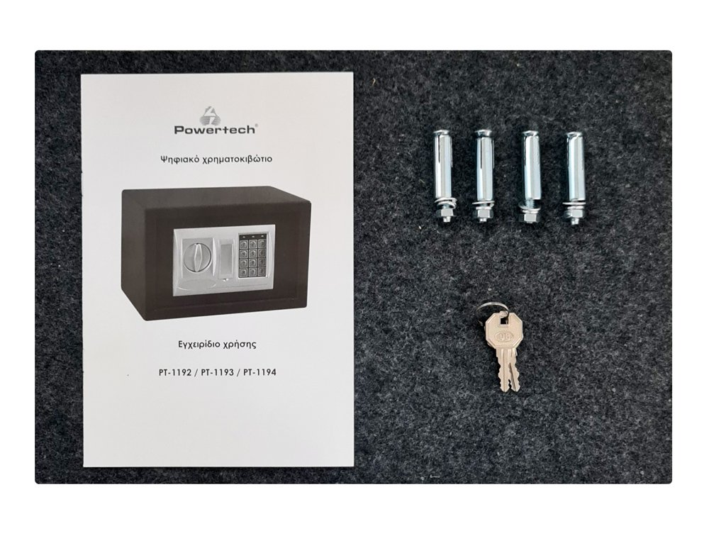 POWERTECH χρηματοκιβώτιο ασφαλείας PT-1193, ψηφιακό κλείδωμα, 35x25x25cm, 9.5kg - Image 6