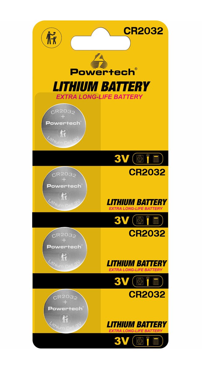 POWERTECH μπαταρίες λιθίου PT-1210, CR2032, 3V, 4τμχ