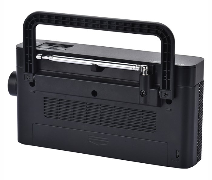 POWERTECH φορητό ραδιόφωνο PT-1244 με πτυσσόμενη κεραία, μαύρο - Image 2