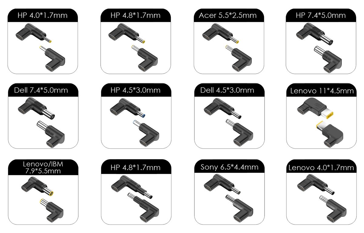 POWERTECH φορτιστής laptop PT-1256 με 12 βύσματα, USB-C PD, 90W, μαύρος - Image 2