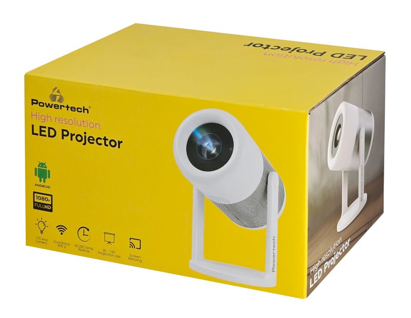 POWERTECH smart βιντεοπροβολέας PT-1305, 1080p, WiFi, Android, 170 ANSI lumens, λευκός - Image 8