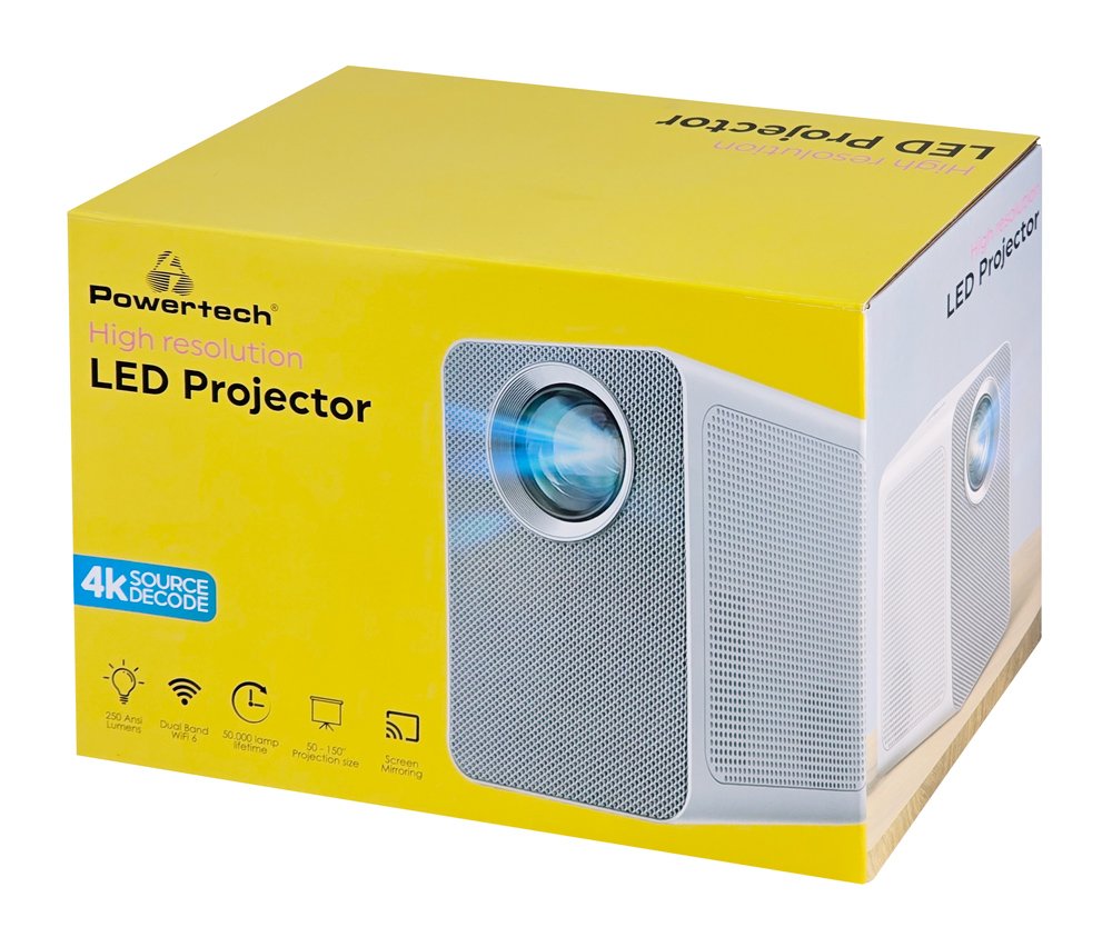 POWERTECH smart βιντεοπροβολέας PT-1306, 1080p, WiFi, 250 ANSI lumens, λευκός - Image 8
