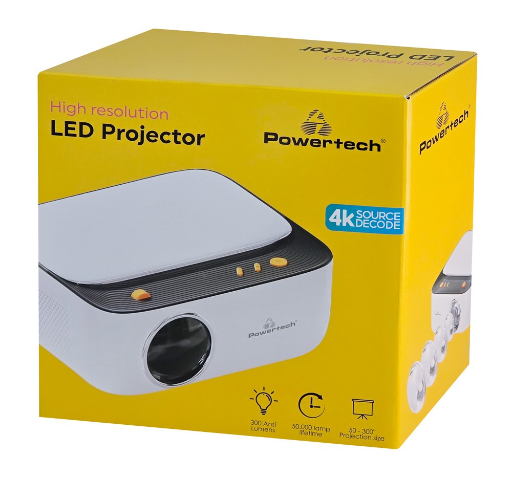 POWERTECH βιντεοπροβολέας PT-1307, 1080p, 300 ANSI lumens, λευκός - Image 5