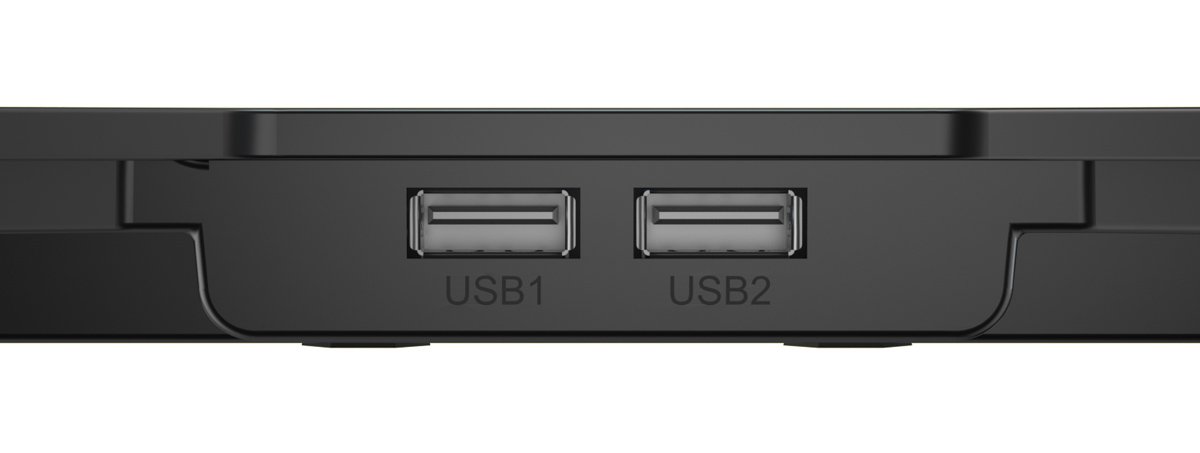 POWERTECH βάση & ψύξη laptop PT-1346, έως 15.6", 2x 125mm LED fan, μαύρη - Image 5