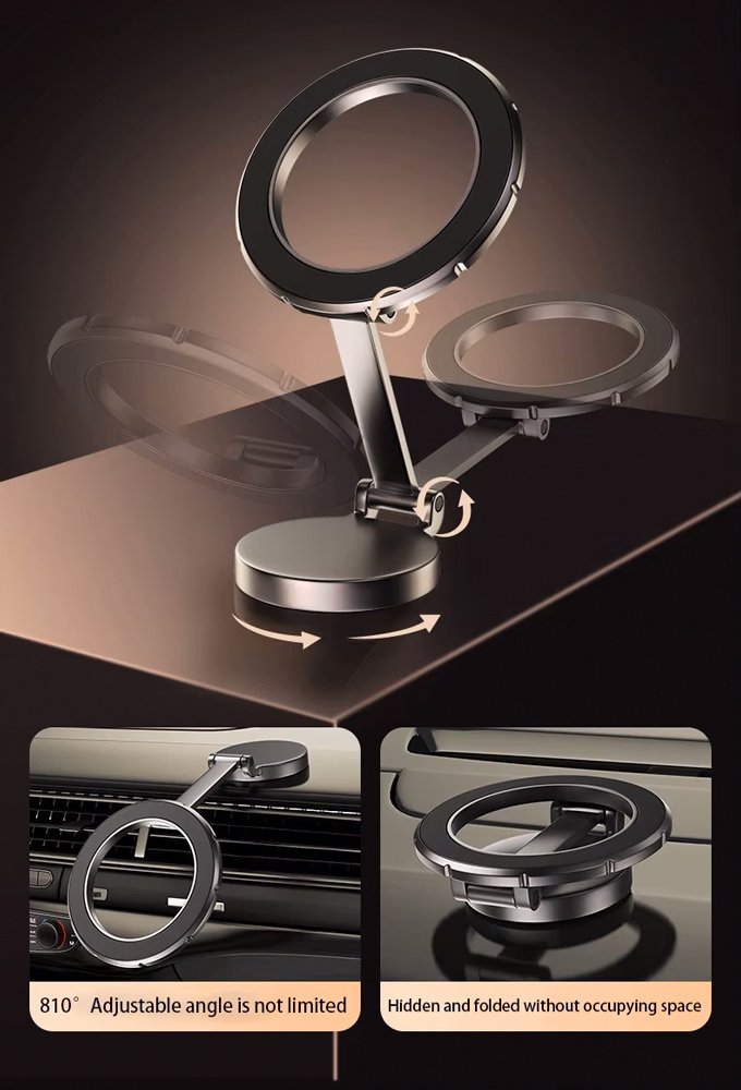 POWERTECH βάση smartphone αυτοκινήτου PT-1356 για ταμπλό, μαγνητική, μαύρη - Image 5