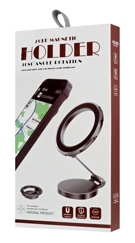 POWERTECH βάση smartphone αυτοκινήτου PT-1356 για ταμπλό, μαγνητική, μαύρη - Image 7