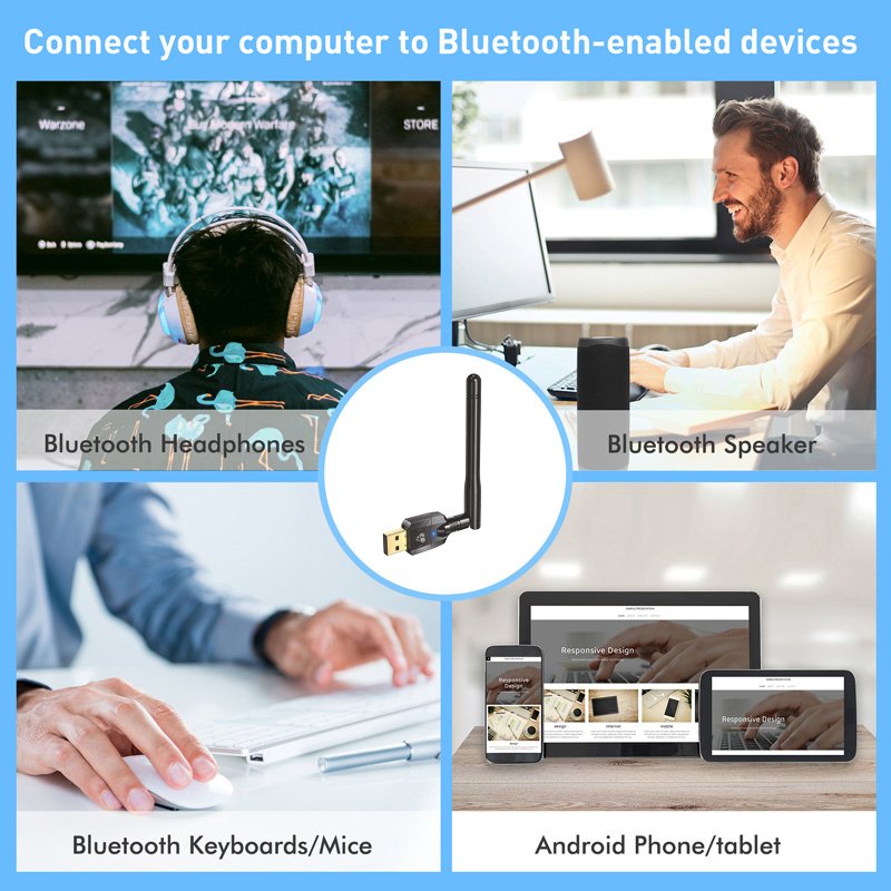 POWERTECH USB Bluetooth 5.4 αντάπτορας PT-1385 με εμβέλεια έως 100m - Image 2