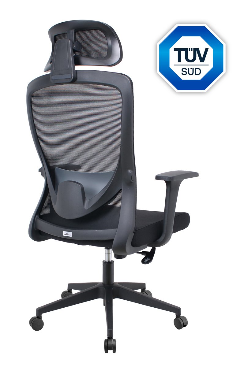 POWERTECH καρέκλα γραφείου PT-1390 με μπράτσα και ανάκλιση, ρυθμιζόμενο ύψος, μαύρη - Image 2