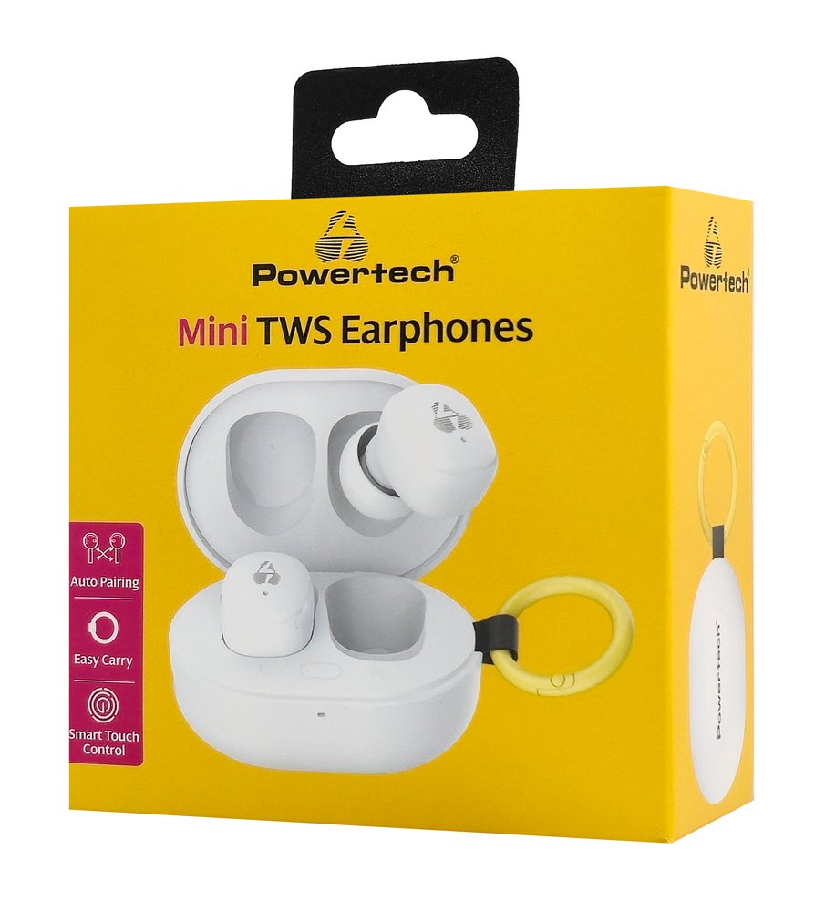 POWERTECH earphones με θήκη φόρτισης PT-1393, True Wireless, 6mm, 25/230mAh, λευκά - Image 5