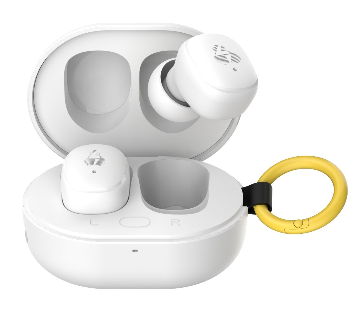 POWERTECH earphones με θήκη φόρτισης PT-1393, True Wireless, 6mm, 25/230mAh, λευκά