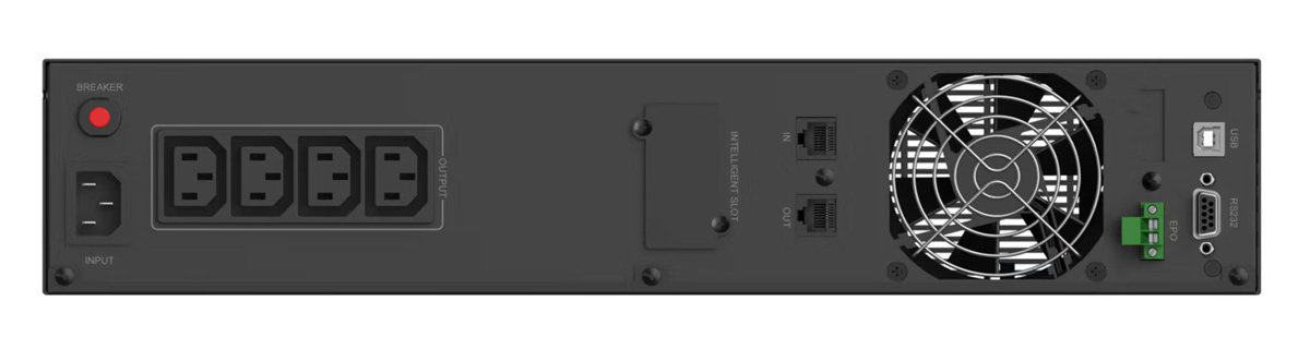 POWERTECH UPS Line Interactive PT-1408 για rack 2U, με οθόνη, 2200VA/1540W, 4x AC output - Image 2