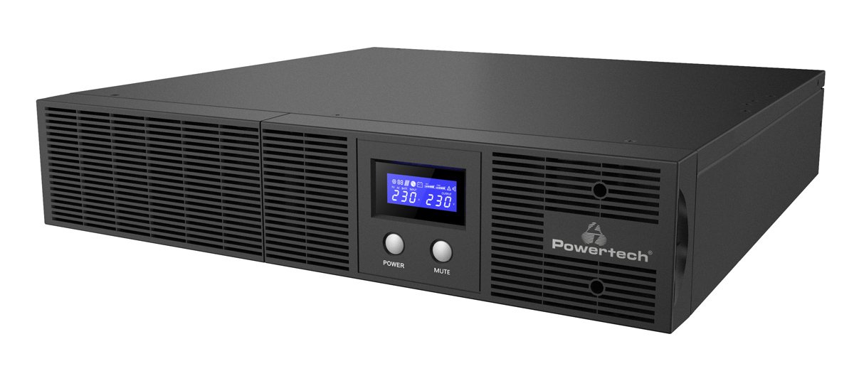 POWERTECH UPS Line Interactive PT-1408 για rack 2U, με οθόνη, 2200VA/1540W, 4x AC output