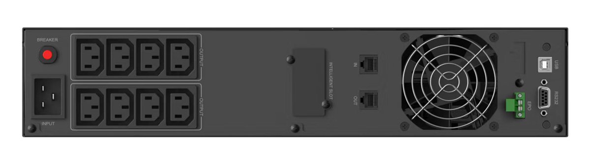 POWERTECH UPS Line Interactive PT-1409 για rack 2U, με οθόνη, 3000VA/2100W, 8x AC output - Image 2