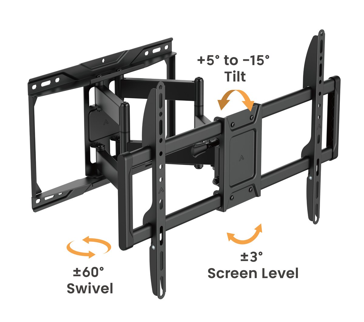 POWERTECH επιτοίχια βάση τηλεόρασης PT-1423, 37-90", 75kg, heavy duty, full motion - Image 4