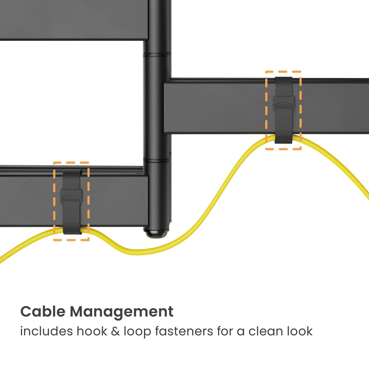 POWERTECH επιτοίχια βάση τηλεόρασης PT-1423, 37-90", 75kg, heavy duty, full motion - Image 6