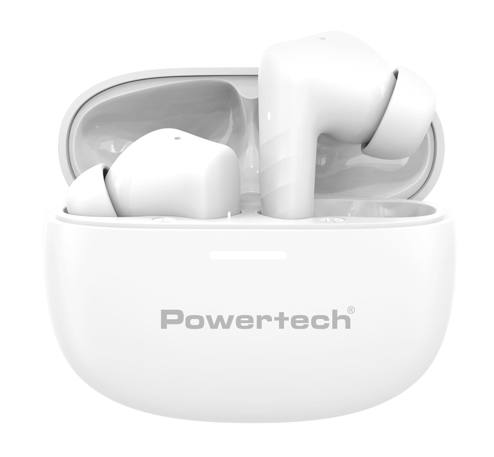 POWERTECH earphones με θήκη φόρτισης PT-1432, True Wireless, 35/300mAh, λευκά - Image 3