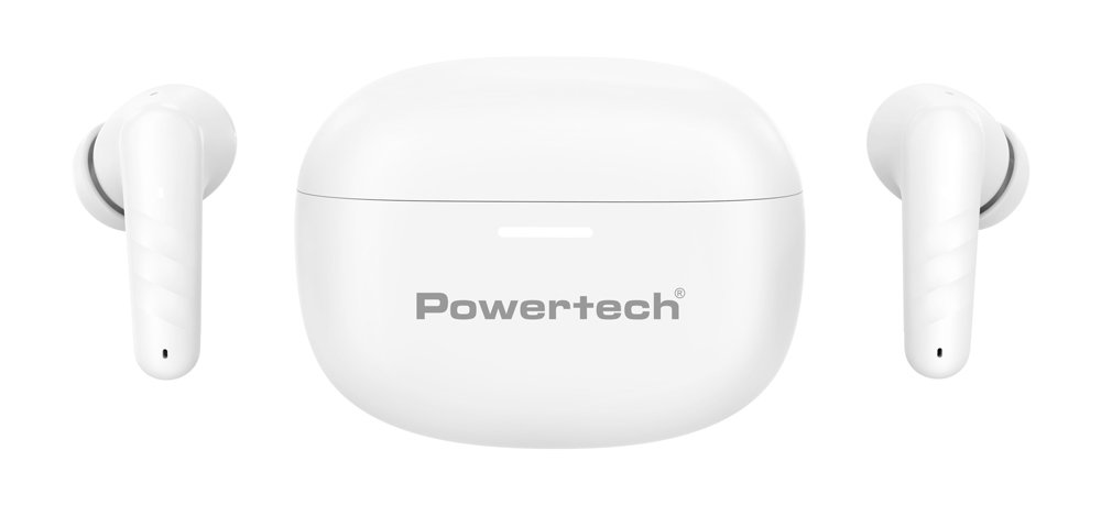POWERTECH earphones με θήκη φόρτισης PT-1432, True Wireless, 35/300mAh, λευκά - Image 2