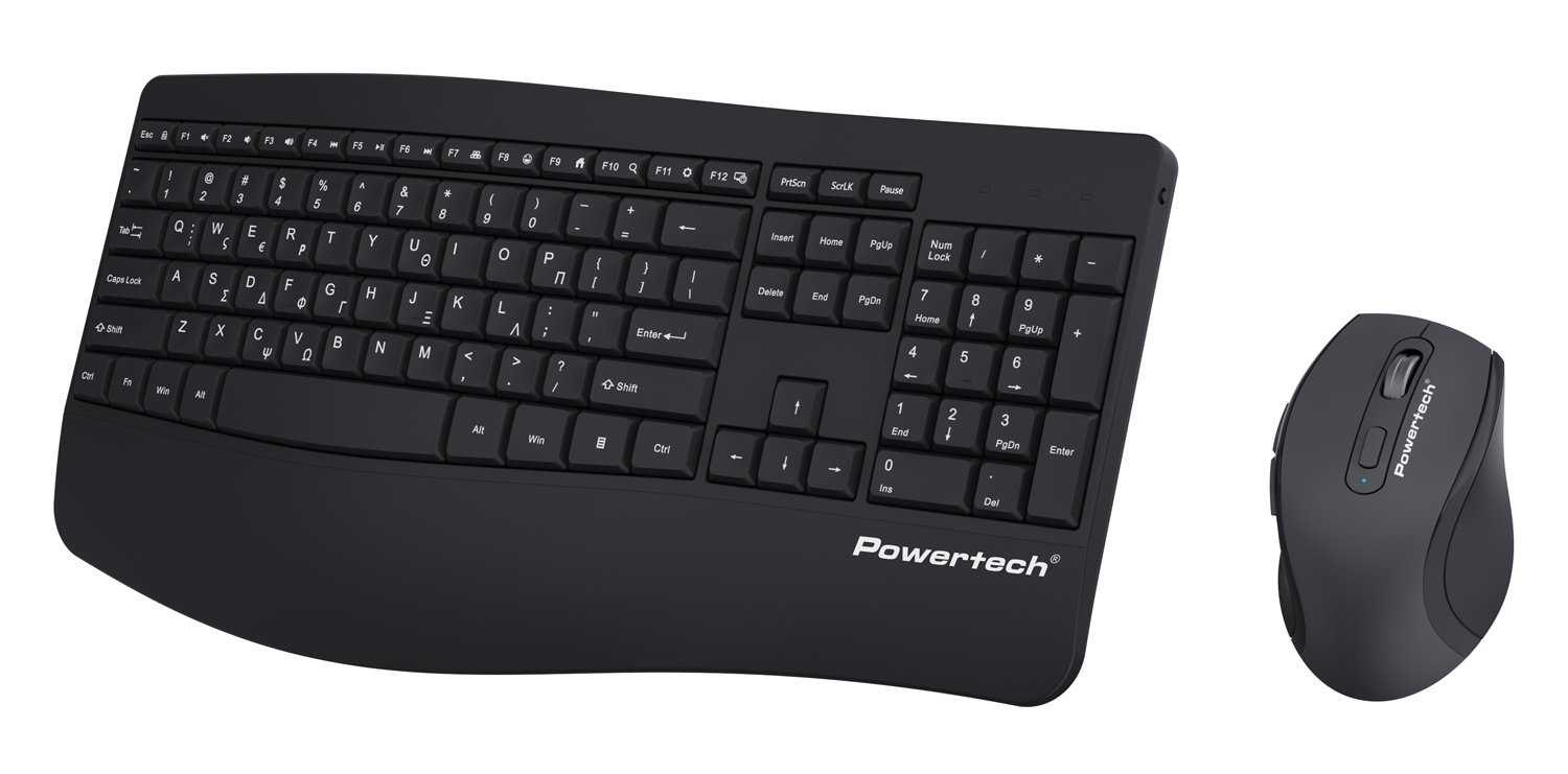 POWERTECH set ποντίκι & πληκτρολόγιο PT-1490, 2.4GHz & Bluetooth, μαύρο - Image 2