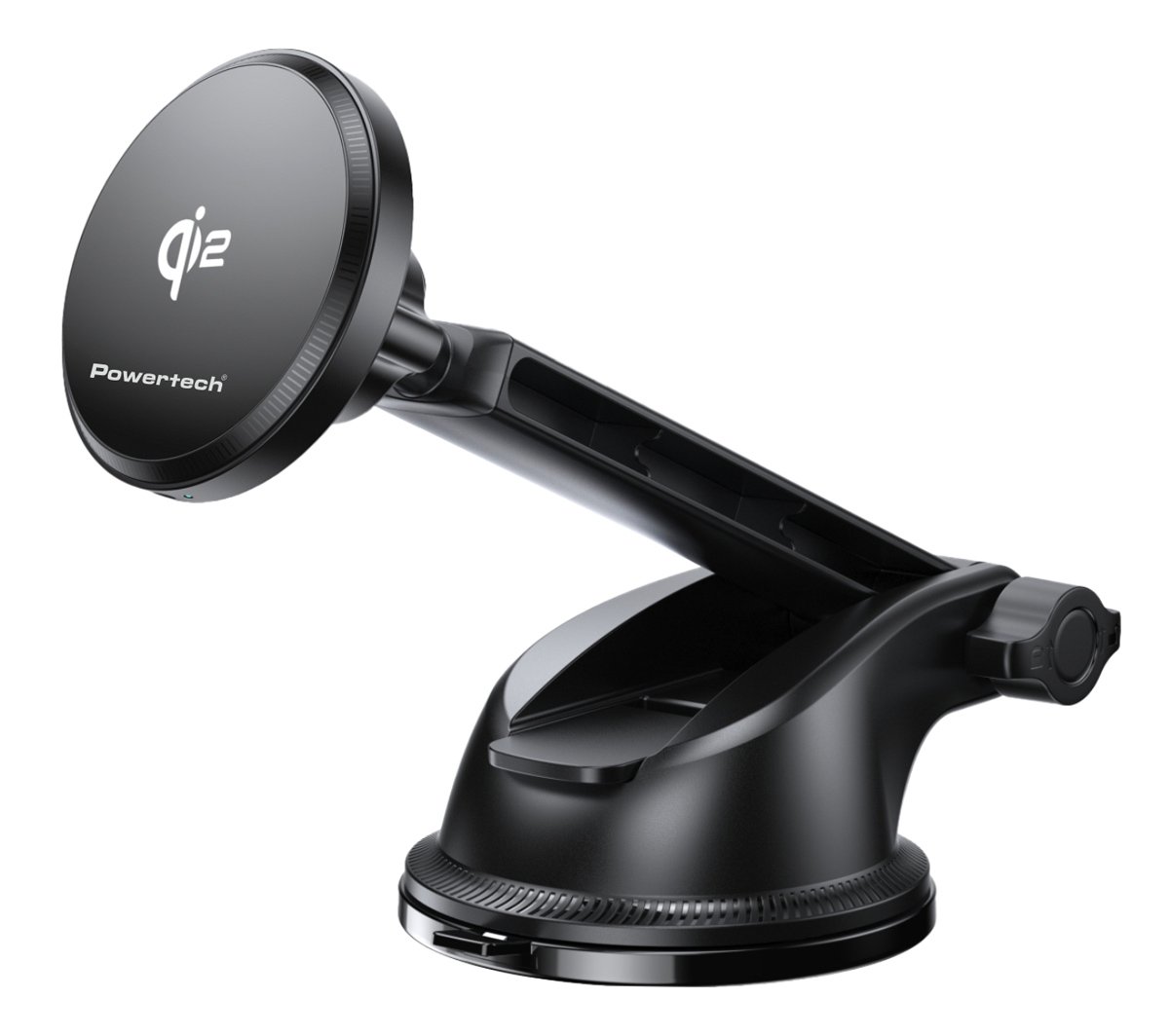 POWERTECH ασύρματος φορτιστής & βάση smartphone αυτοκινήτου PT-1492, Qi2, 15W, μαύρος