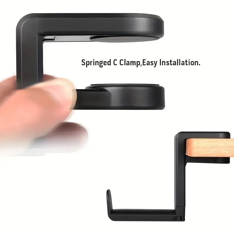 POWERTECH βάση ακουστικών γραφείου PT-1495, περιστρεφόμενη, μαύρη - Image 4