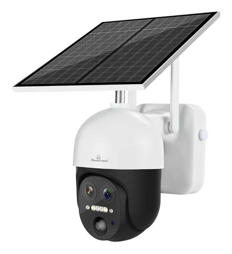 POWERTECH smart ηλιακή κάμερα PT-1497, dual lens, 3MP, 4G, PTZ, SD, IP65