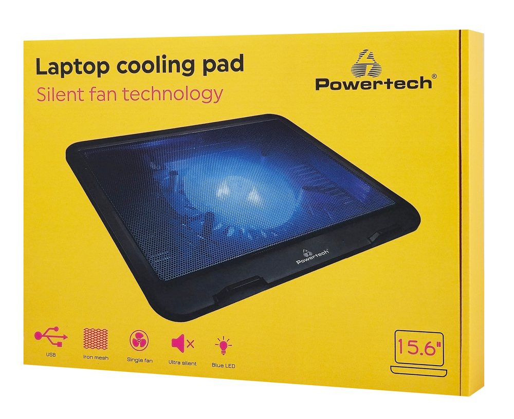 POWERTECH Βάση & ψύξη laptop PT-740 έως 15.6", 125mm fan, LED, μαύρο - Image 3