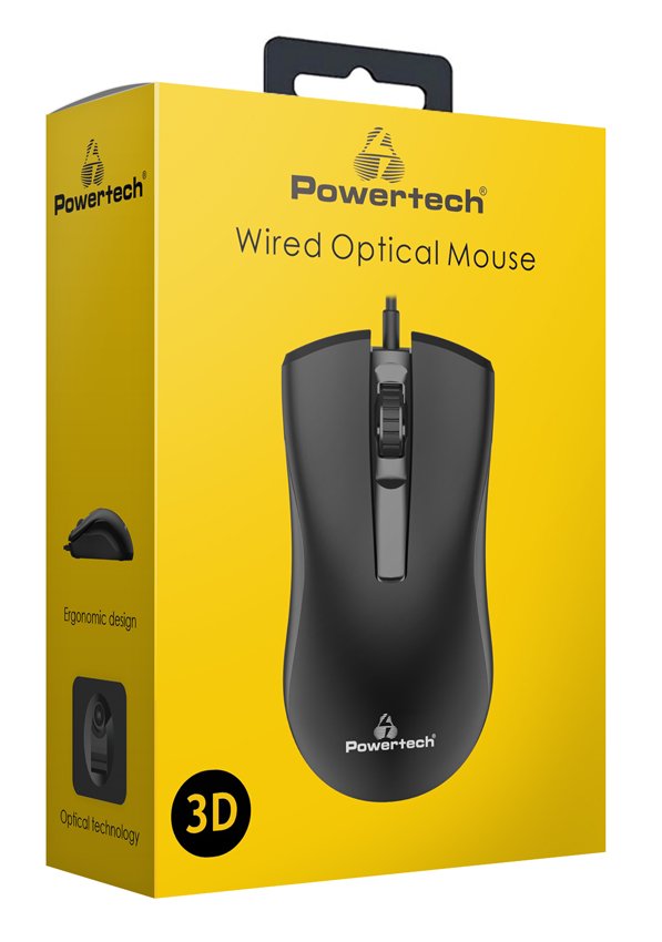 POWERTECH ενσύρματο ποντίκι PT-808, οπτικό, 1000DPI, μαύρο - Image 3
