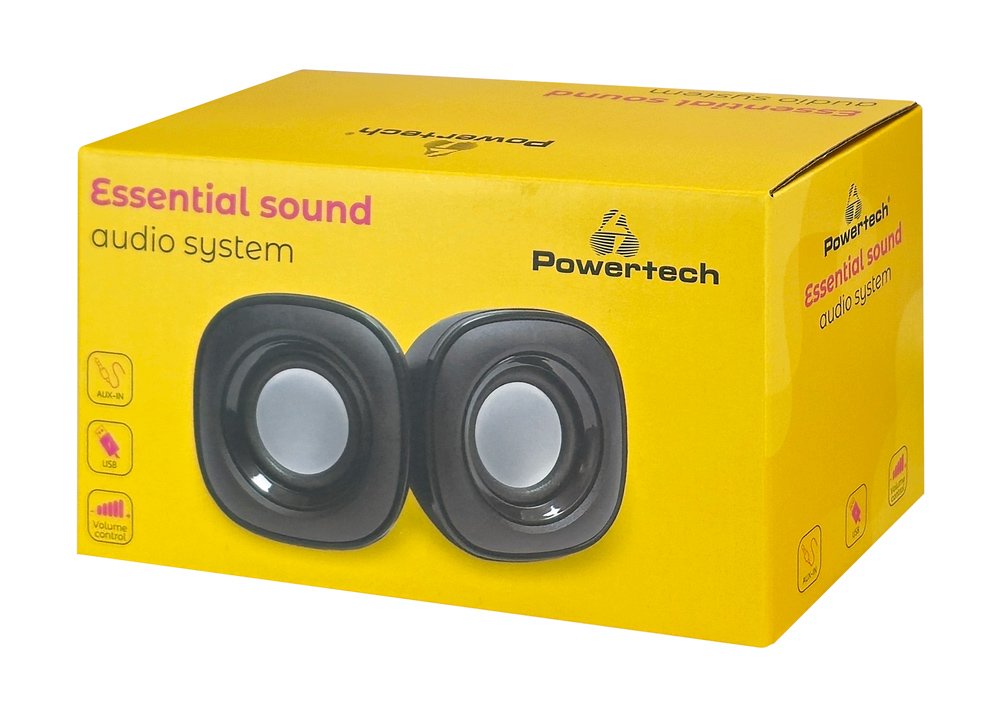 POWERTECH ηχεία Essential sound PT-844, 2x 3W, 3.5mm, μαύρα - Image 4